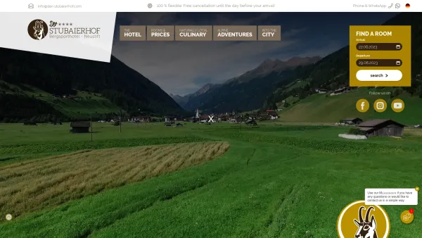 Website Screenshot: Hotel Stubaierhof GmbH - 4* Hotel Stubaierhof in Neustift in Tyrol - Date: 2023-06-26 10:22:36