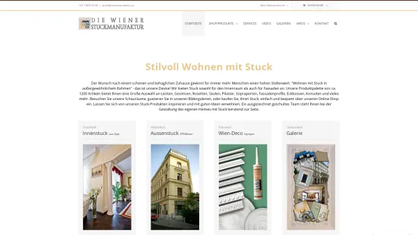 Website Screenshot: Die Wiener Stuckmanufaktur GmbH - Die Wiener Stuckmanufaktur • Stilvoll Wohnen mit Stuck - Date: 2023-06-26 10:22:38