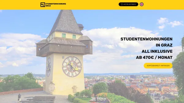 Website Screenshot: Studentenwohnung Graz - Neubau Studentenwohnungen in Graz ?? Nur noch 2 verfügbar - Date: 2023-06-15 16:02:34