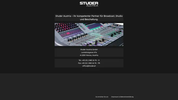 Website Screenshot: Studer Austria GmbH - Studer Austria - Date: 2023-06-26 10:22:38