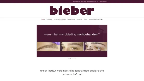 Website Screenshot: Bieber Gabriele index.html - Massage & Kosmetik Wiener Neustadt - Studio Bieber - Date: 2023-06-26 10:22:39
