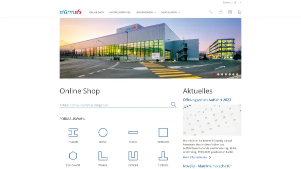 Website Screenshot: stürmsfs gmbh - Startseite | stürmsfs - Stahl - Metall - Services - Date: 2023-06-15 16:02:34