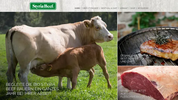 Website Screenshot: BIO-BEEF Styria Beef Premium Rindfleisch - Home | Styria Beef - Date: 2023-06-26 10:22:41