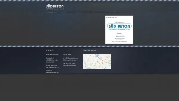 Website Screenshot: Südbeton bietet Ihnen Lieferbeton Schotter und Kiesverkauf sowie Kontainerdienste - Südbeton | Lieferbeton - Date: 2023-06-26 10:22:41