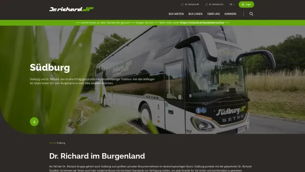 Website Screenshot: Südburg Verkehrsbetrieb - Südburg â–º Busreisen & Linienverkehr Burgenland l Dr. Richard - Date: 2023-06-26 10:22:41
