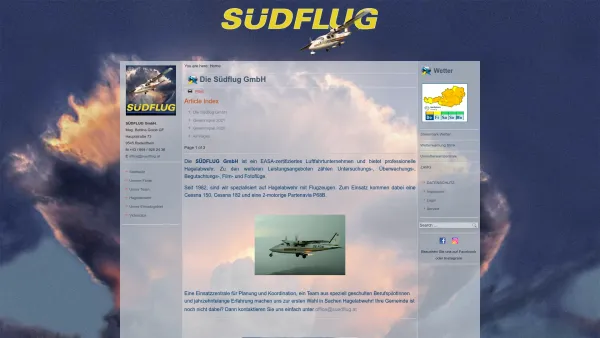 Website Screenshot: Südflug Hagelabwehr GOLOB Ges.m.b.H. - Startseite - Date: 2023-06-26 10:22:42