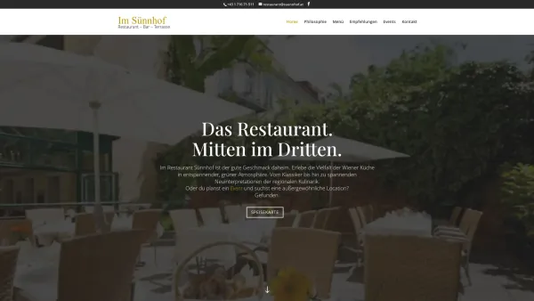 Website Screenshot: Restaurant „Im Sünnhof” - Restaurant, 1030 Wien – Im Sünnhof - Date: 2023-06-15 16:02:34