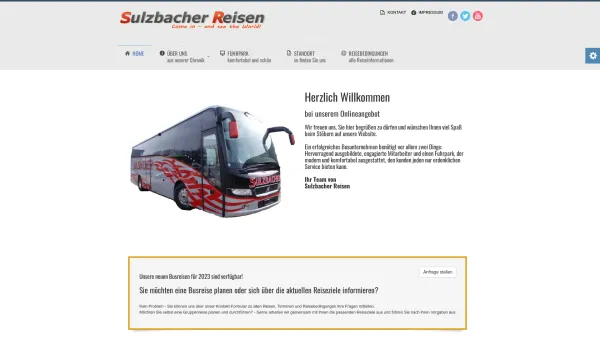 Website Screenshot: Sulzbacher Reisen hauptfenster - Home - Date: 2023-06-26 10:22:42