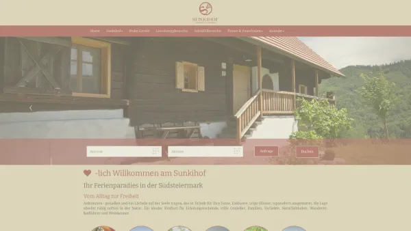 Website Screenshot: Sunkihof Ferienhäuser Genießen - Sunkihof - Date: 2023-06-26 10:22:42
