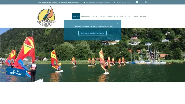 Website Screenshot: Surf und Segelschule Annenheam Ossiachersee Kärnten Österreich - Surf- u Segelschule Annenheim - Wolfgang Rainer in Annenheim - Date: 2023-06-26 10:22:44