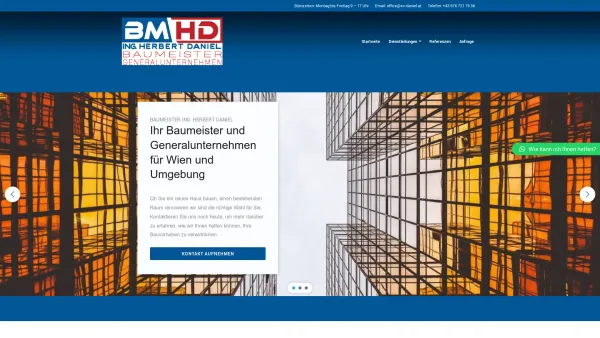 Website Screenshot: Baumeister + Sachverständiger Ing. Herbert Daniel - Home - Baumeister Ing. Herbert Daniel - Date: 2023-06-26 10:26:46