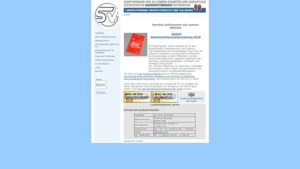 Website Screenshot: Landesverband f OÖ u Sbg d Hauptverb der allg SV - LANDESVERBAND OBERÖSTERREICH UND SALZBURG - Date: 2023-06-26 10:22:44