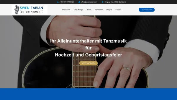 Website Screenshot: Swen Fabian Entertainment Hochzeitsmusik - Swen Fabian Entertainer – Live Musiker, Alleinunterhalter, Entertainer - Date: 2023-06-26 10:22:43