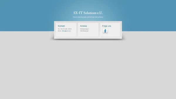 Website Screenshot: SX-IT Solutions e.U. - SX-IT Solutions | Coming Soon - Date: 2023-06-26 10:22:47