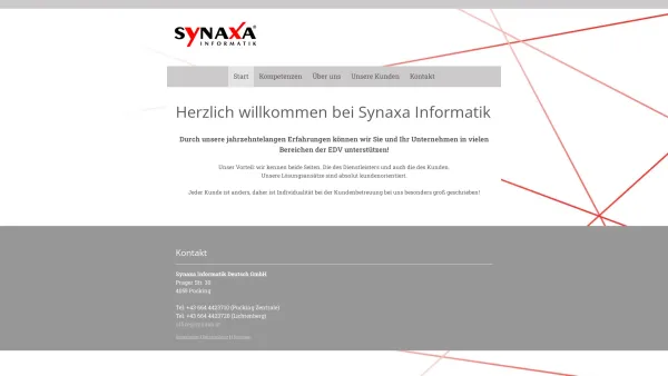 Website Screenshot: Synaxa Informatik Deutsch OEG - Herzlich willkommen bei Synaxa Informatik - Synaxa Informatik - Date: 2023-06-14 10:37:38