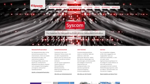 Website Screenshot: Syscom GmbH - Syscom - Die Experten für Netzwerktechnologie und Gebäudeinfrastruktur. - Date: 2023-06-15 16:02:34