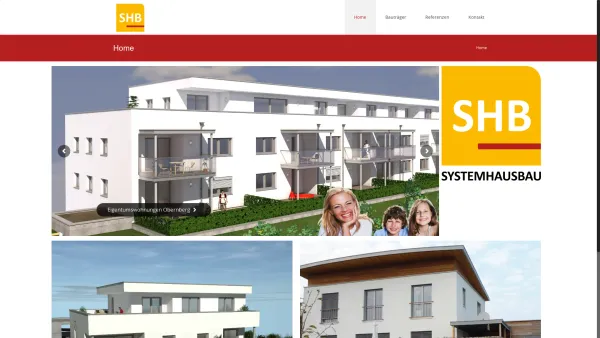 Website Screenshot: SHB Systemhausbau GmbH - Systemhausbau – Neubau, Bauträger, Eigentum - Date: 2023-06-26 10:22:47