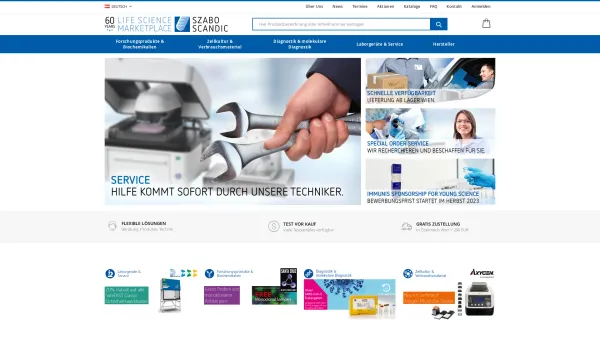 Website Screenshot: Szabo-Scandic HandelsgmbH & Co KG - Life Science Marketplace | Szabo-Scandic - Date: 2023-06-26 10:22:47