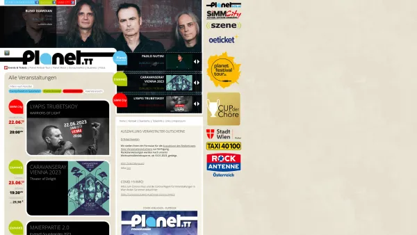 Website Screenshot: SZENE WIEN Viennas leading club Rock Music HipHop Ethno World Music Punk Metal Comedy, - Planet Music & Media - Home - Date: 2023-06-26 10:22:47