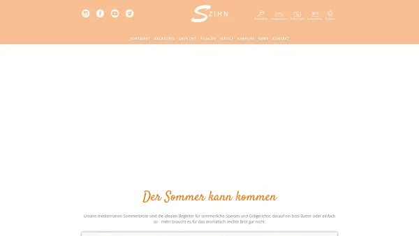Website Screenshot: Bäckerei Szihn - Bäckerei SZIHN Wien - Date: 2023-06-15 16:02:34
