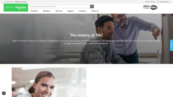 Website Screenshot: TAC tac.com - The history of TAC | Schneider Electric Global - Date: 2023-06-26 10:22:50