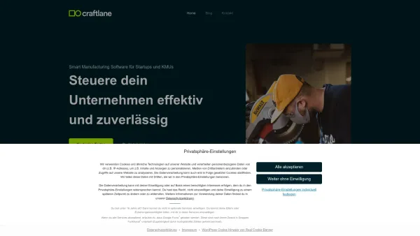 Website Screenshot: tactile GmbH - Smart Manufacturing ERP Software – craftlane – Business Operations Software für Startups and KMUs - Date: 2023-06-15 16:02:34