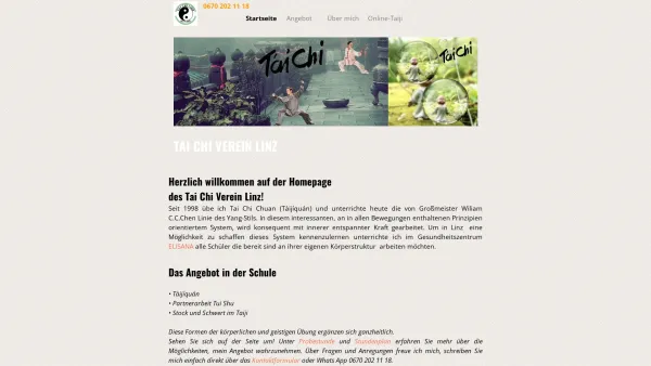 Website Screenshot: Tai Chi VereLinz Online/Startseite/http//www.taichiverein-linz.at - Tai Chi Verein Linz seit 1998 - Date: 2023-06-26 10:22:50