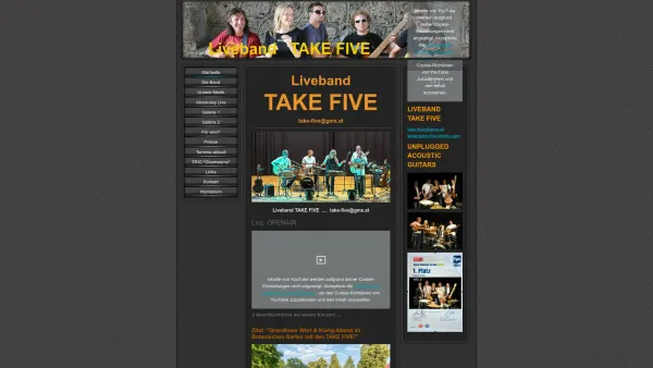 Website Screenshot: TAKE FIVE - Liveband TAKE FIVE www.take-five.jimdo.com - Liveband TAKE FIVE - take-five - UNPLUGGED ACOUSTIC GUITARS - Date: 2023-06-14 10:45:36