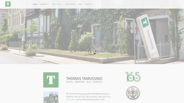 Website Screenshot: THOMAS TAMUSSINO Eisenkonstruktionen-GmbH. STAHL NIROSTA ALU SERVICE - Home - Thomas Tamussino Stahlbau - Date: 2023-06-14 10:37:43