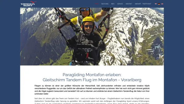 Website Screenshot: Tandem Kurt Burger Kurt - Tandemkurt | Tandemflug | Paragleiten | Montafon - Date: 2023-06-26 10:22:50
