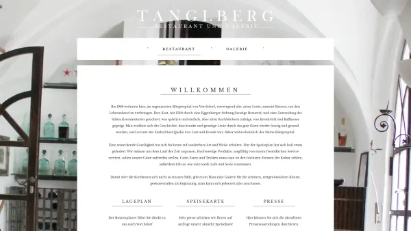 Website Screenshot: Restaurant Galerie Tanglberg - Restaurant - Date: 2023-06-26 10:22:50