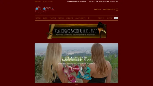 Website Screenshot: Tangoschuhe.at Österreichs 1. Onlineshop für Tangozubehör - Startseite - Tangoschuhe - Date: 2023-06-14 10:37:27