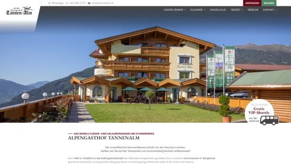 Website Screenshot: Gasthof Gasthaus Pension Tannenalm - 4* Hotel Tannenalm Stummerberg | Alpengasthof Tannenalm - Date: 2023-06-26 10:22:50