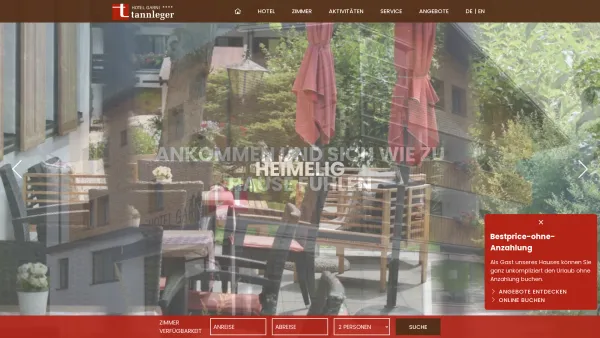 Website Screenshot: Eugen u. Herbert Meyer Hotel Garni Tannleger*** - Wohlfühlen mit Aussicht | Hotel Tannleger in Brand im Brandnertal - Date: 2023-06-26 10:22:50