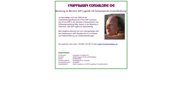 Website Screenshot: Kruppbauer Consulting Startseite - Kruppbauer Consulting OG - Date: 2023-06-26 10:22:50