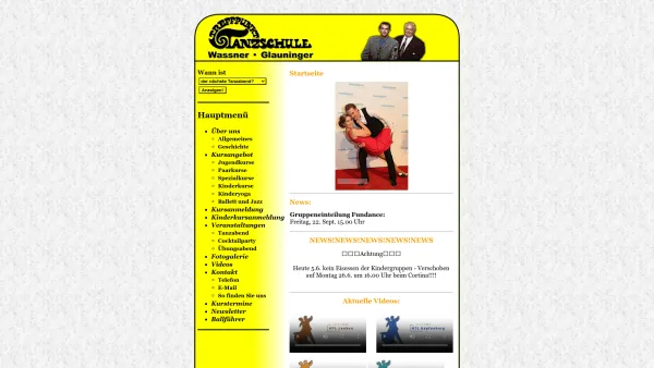 Website Screenshot: Dieter Startseite - Tanzschule Glauninger - Startseite - Date: 2023-06-26 10:22:50