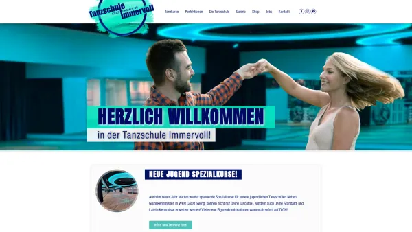 Website Screenshot: Tanzschule KulturKontor eine web to date Beispielwebsite - Tanzschule Immervoll - Willkommen! - Date: 2023-06-14 10:45:37