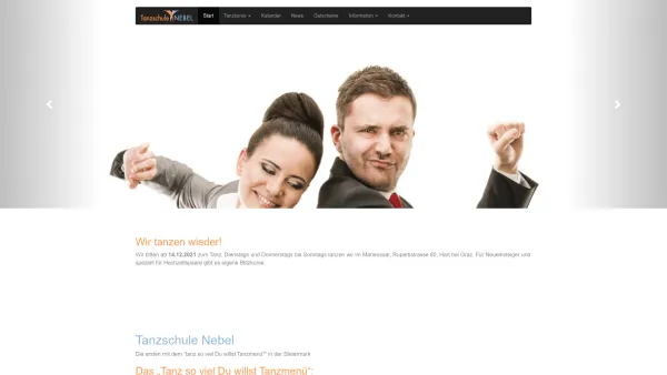 Website Screenshot: Tanzschule Nebel - Tanzschule Nebel Graz – Tanzkurse für Paare und Singles | Tanzen lernen: Anfänger und Fortgeschrittene - Date: 2023-06-26 10:22:53