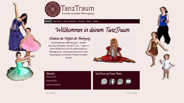 Website Screenshot: TanzTraum Graz - TanzTraum - Freude Freude in jeder Bewegung - Date: 2023-06-14 10:45:37