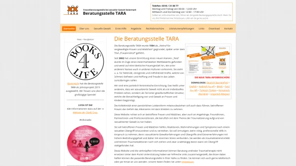 Website Screenshot: Beratungsstelle TARA - Frauenberatungsstelle bei sexueller Gewalt Steiermark, Beratungsstelle TARA | Geschlechtsspezifische Arbeit, Vertraulichkeit, Anonymität - Date: 2023-06-26 10:22:53