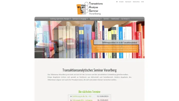 Website Screenshot: Bickel Helmut J P Transaktionsanalytisches Index - Transaktionsanalytisches Seminar Vorarlberg - - Date: 2023-06-14 10:45:37