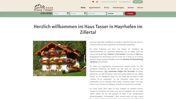 Website Screenshot: Haus Tasser Mayrhofen Privatvermieter/Ferienwohnung - Haus Tasser Mayrhofen Ferienwohnungen Appartements Fewos Penken - Date: 2023-06-14 10:45:37