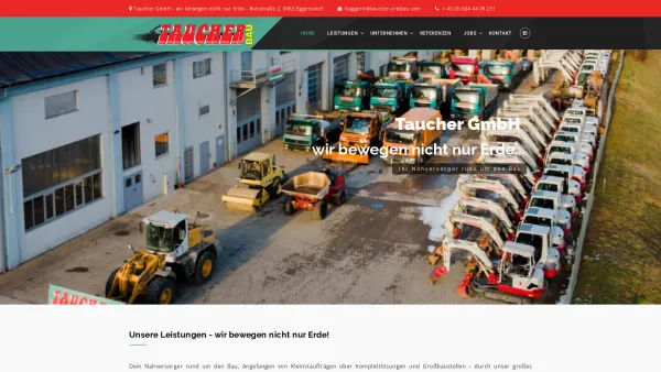 Website Screenshot: TAUCHER-ERDBAU Wir bewegen nicht nur Erde - Taucher GmbH - Wir bewegen nicht nur Erde! - Date: 2023-06-26 10:22:53