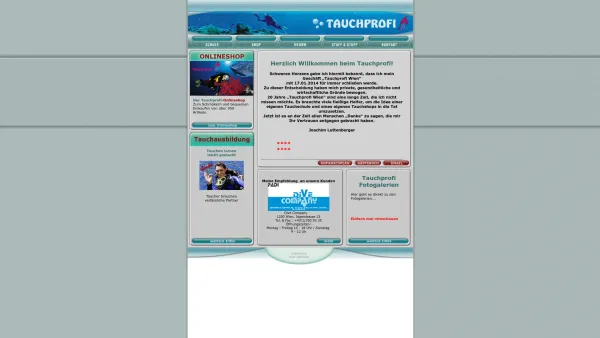 Website Screenshot: Tauchprofi - TAUCHPROFI | Wien | Vienna | Austria | Europe - Date: 2023-06-14 10:45:37