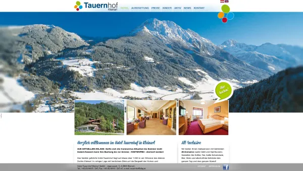 Website Screenshot: Hotel Tauernhof, Familie Obinger - Kleinarl Hotel Tauernhof - Familienurlaub, all-inclusive Urlaub, Salzburg - Date: 2023-06-14 10:45:37