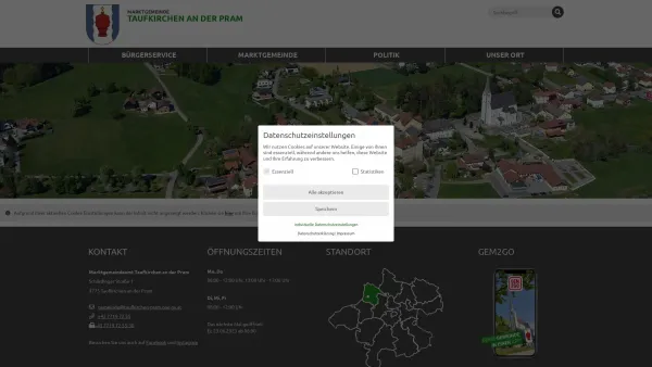 Website Screenshot: Gemeindeamt Taufkirchen a d Taufkirchen an der Pram RiS-Kommunal - Taufkirchen an der Pram - GEM2GO WEB - Zentrum - Date: 2023-06-26 10:22:56