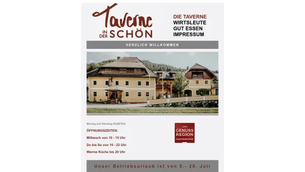 Website Screenshot: Tavern in der Schön - Taverne in der Schoen - Date: 2023-06-26 10:22:56