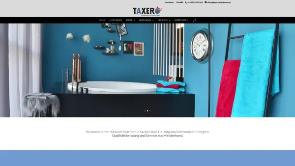 Website Screenshot: Roland Taxer Installations-Meisterbetrieb - Taxer Installationen - Gas, Wasser, Heizung, altern Energien - Date: 2023-06-26 10:22:56