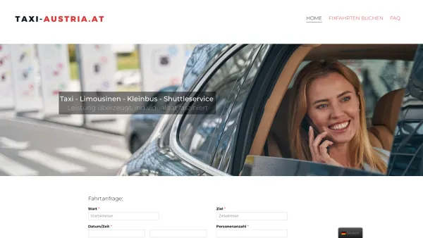 Website Screenshot: TAXI-AUSTRIA - Taxi Austria - Internationales - Taxi - Limousinen - Shuttleservice - Date: 2023-06-14 10:45:37