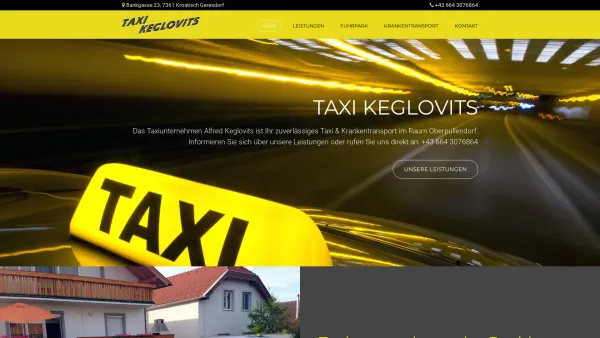 Website Screenshot: Taxi Keglovits - Taxi Keglovits - 7361 Kroatisch Geresdorf im Raum Oberpullendorf - Date: 2023-06-26 10:22:56